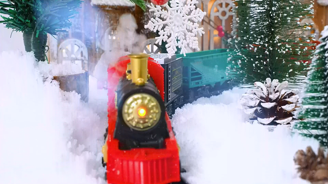 圣诞复古蒸汽火车模型玩具亚马逊广告样片