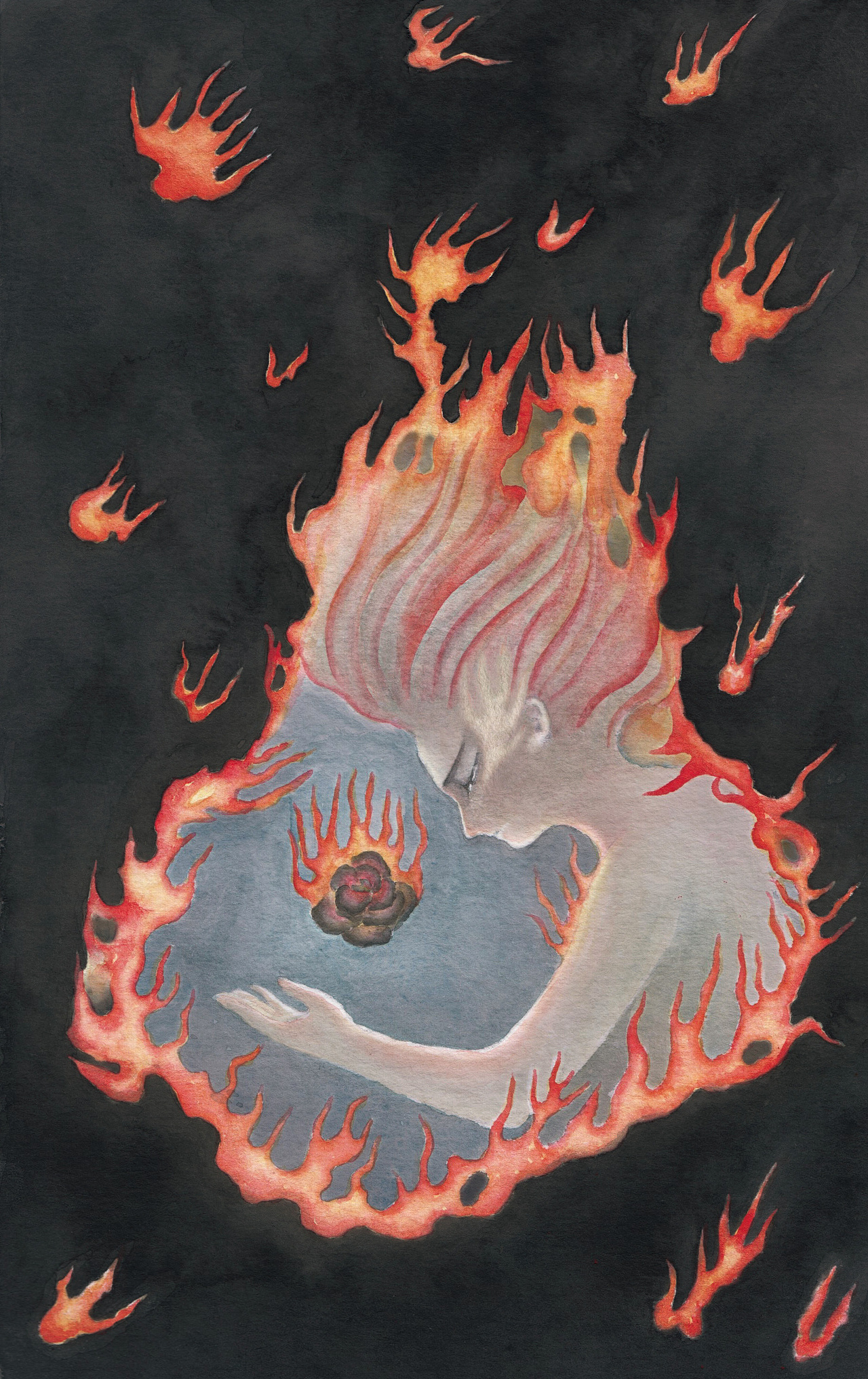 手绘水彩:为诗集配的画