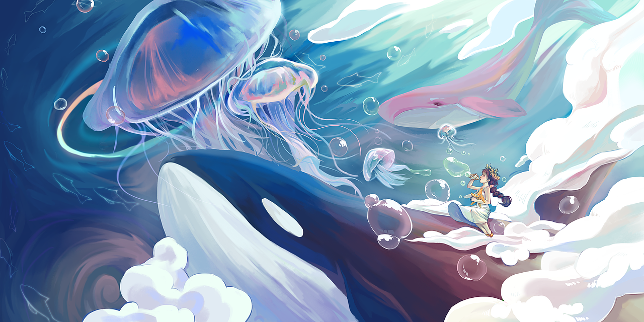 万物生主题壁纸插画（图ZMzY0MTQwNzky） - 艺术插画 - 站酷设计师墨上江原创素材 - 站酷ZCOOL