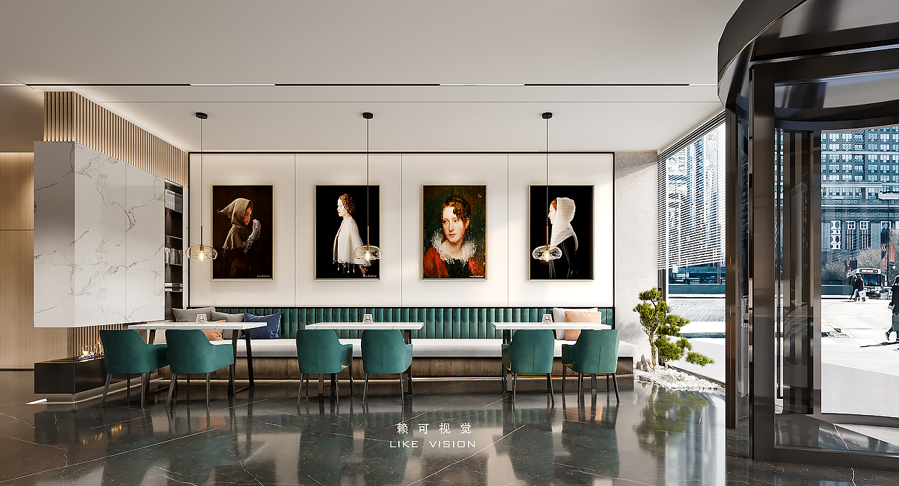 餐厅酒店过道效果图（图ZMjk4MTM5MjE2） - 建筑/空间 - 站酷设计师赖可效果图表现原创素材 - 站酷ZCOOL