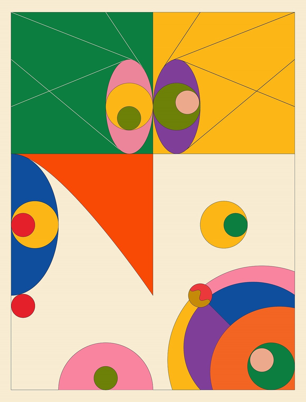 三口设计分享一组 抽象的数字艺术极简主义海报设计