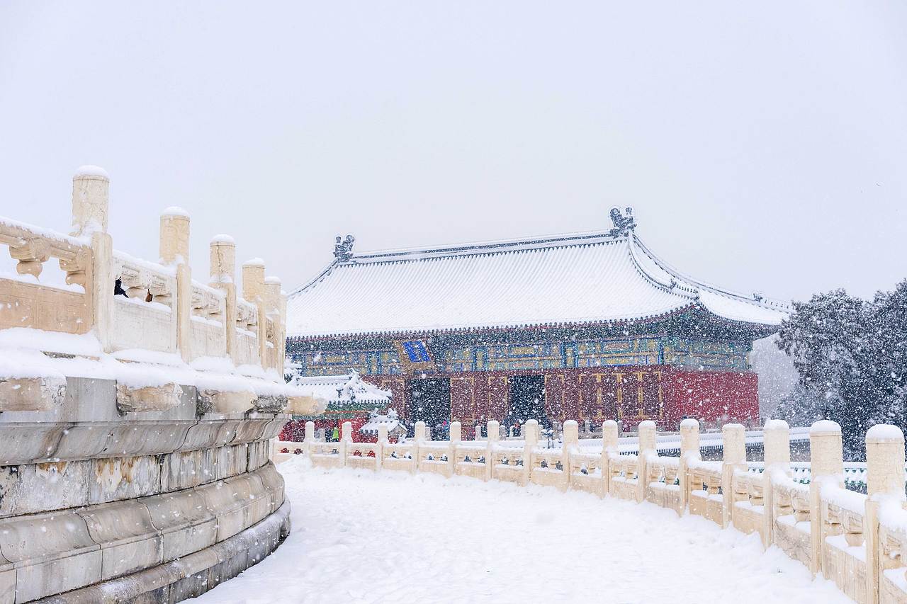 天坛大雪