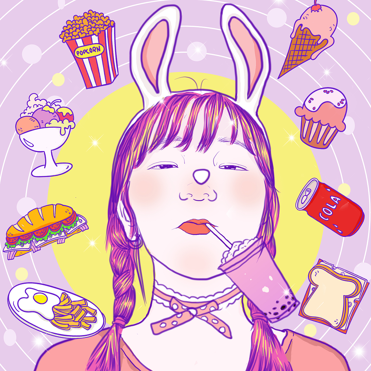 chill girl 插画系列