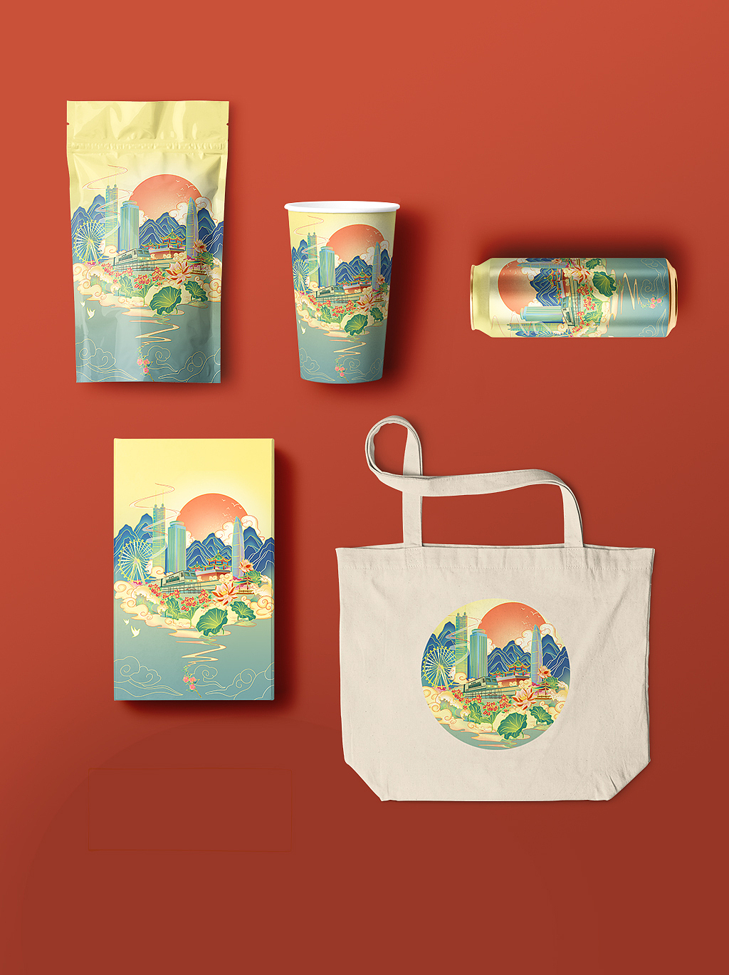 《一半山水一半城》——深圳罗湖城市主题插画（图ZMjg2NDU4MDU2） - 商业插画 - 站酷设计师有梨YOULI原创素材 - 站酷ZCOOL