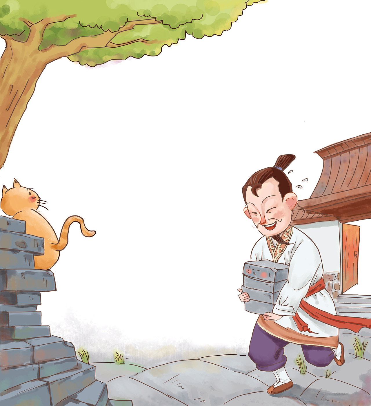 儿童绘本插画——陶侃励志