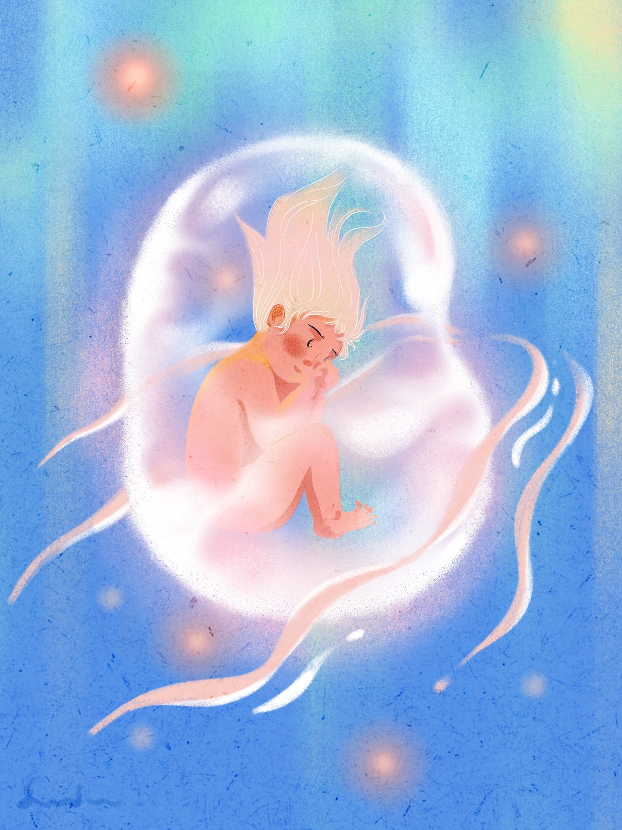 一个插画师的私生活:《母胎冥想》
<br>搞艺术的总是有很多情绪问题,<br>当一个插画人把全身埋入水中悬浮起来,<br>变成了baby,像回到妈妈羊水里一样平静,<br>被柔和包围,<br>在水中冥想,抚慰创作的苦~