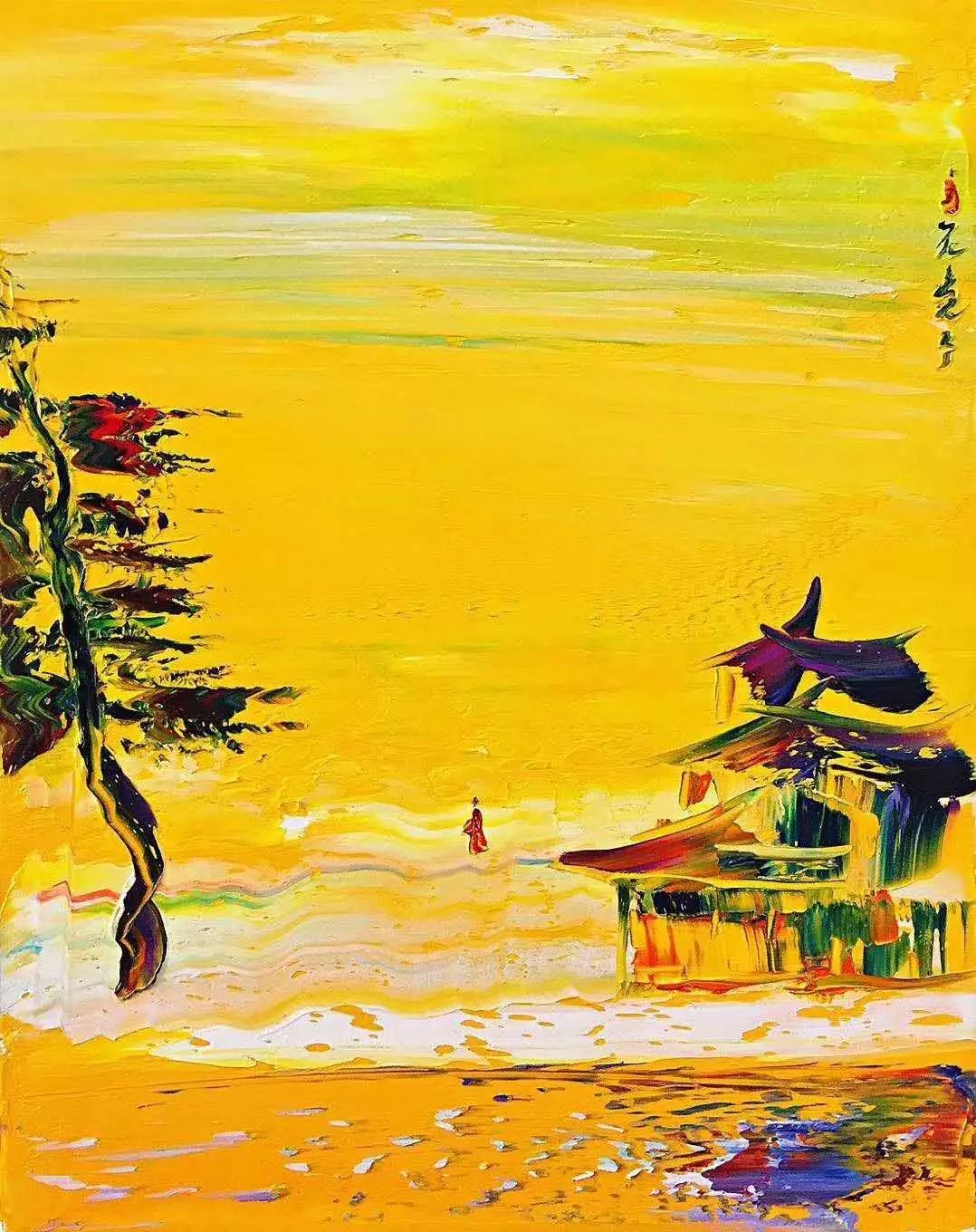 朱神光吸收了赵无极的绘画精髓,画作中充满着来自大千世界的美