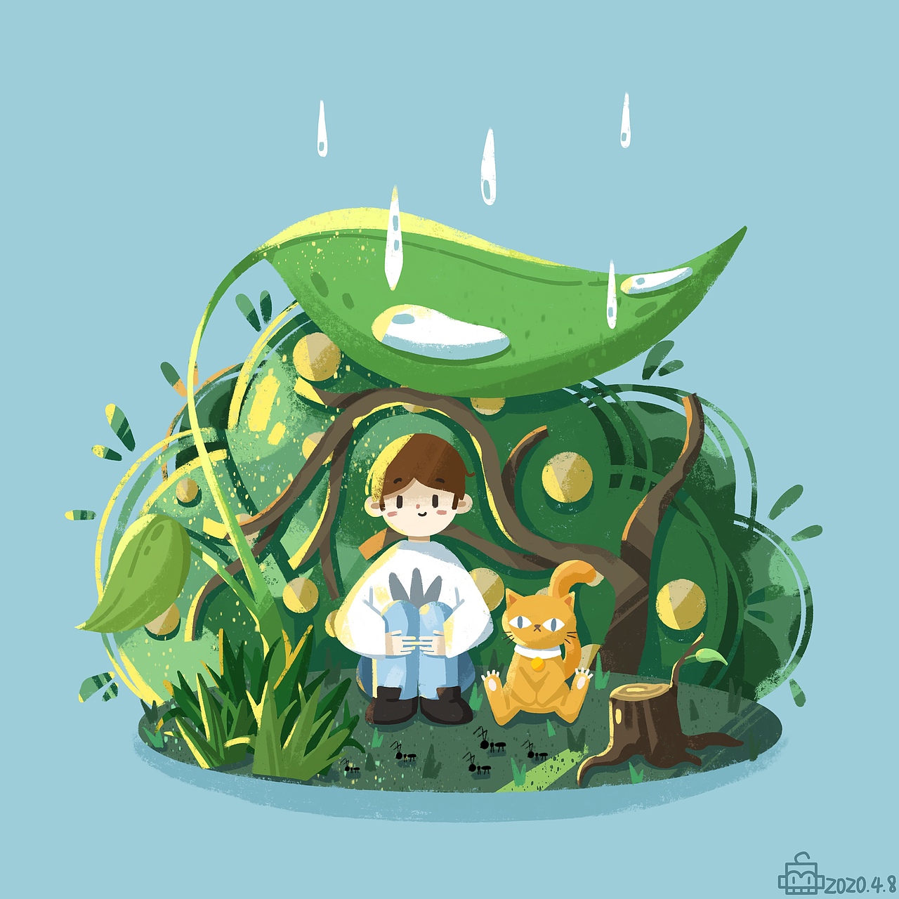 温馨小插画（图ZMjA0NzA5MjI0） - 儿童插画 - 站酷设计师猴先生Hs原创素材 - 站酷ZCOOL