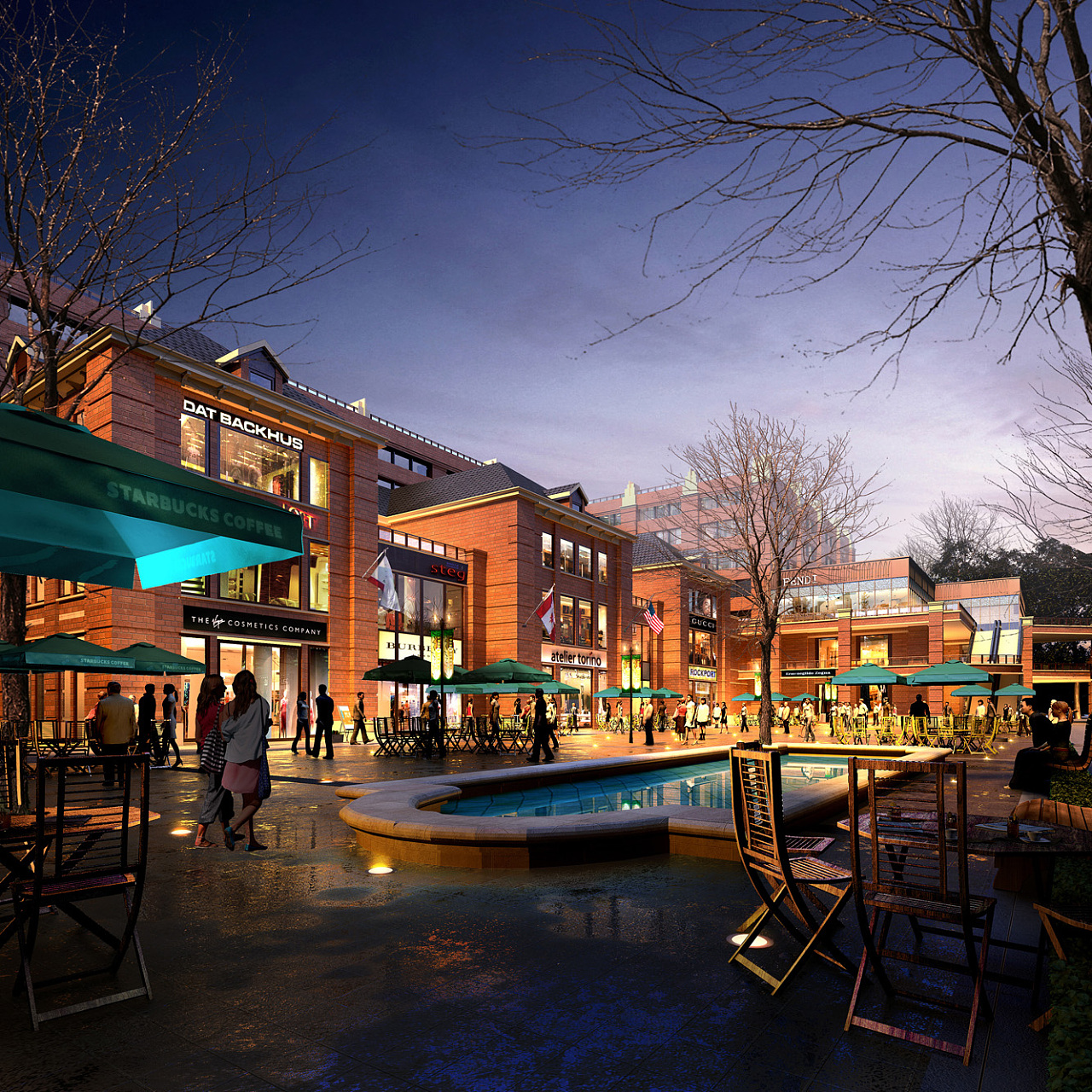 商业街室外效果图案例