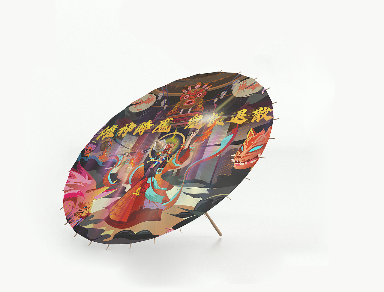 商业国风Kv插画｜傩之舞—回敬千年的神往（图ZMzQxODU0MTMy） - 商业插画 - 站酷设计师蜜蜂star原创素材 - 站酷ZCOOL