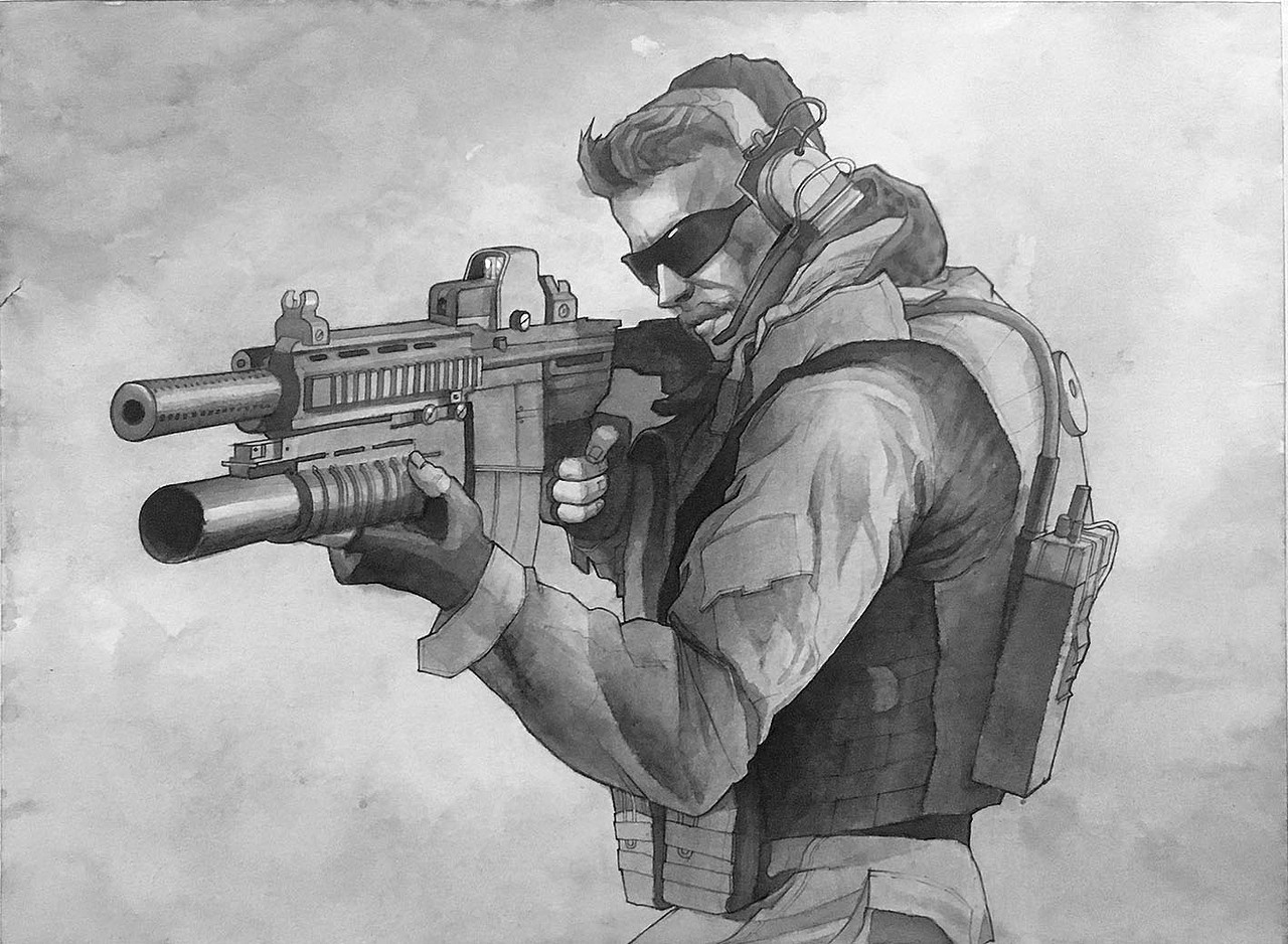 持枪战士|插画|创作习作|铁幕1128_原创作品-站酷zcool