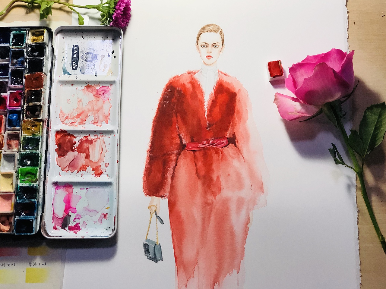 服装手绘～水彩时装画（图ZMTU3MjEwMjIw） - 绘画 - 站酷设计师零一手绘原创素材 - 站酷ZCOOL