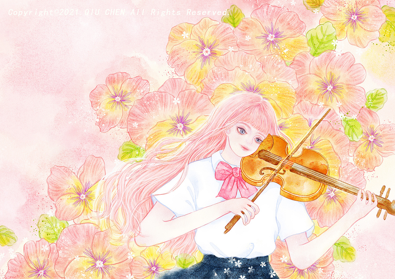 女孩与音乐（图ZMjYxNjY4MDgw） - 商业插画 - 站酷设计师秋辰_chen原创素材 - 站酷ZCOOL