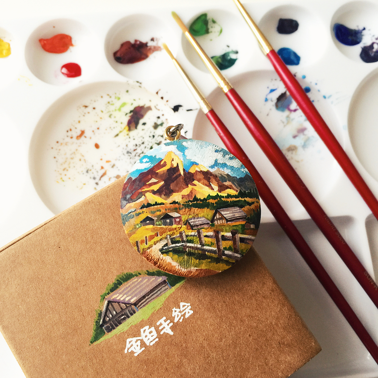 原创手绘小木牌