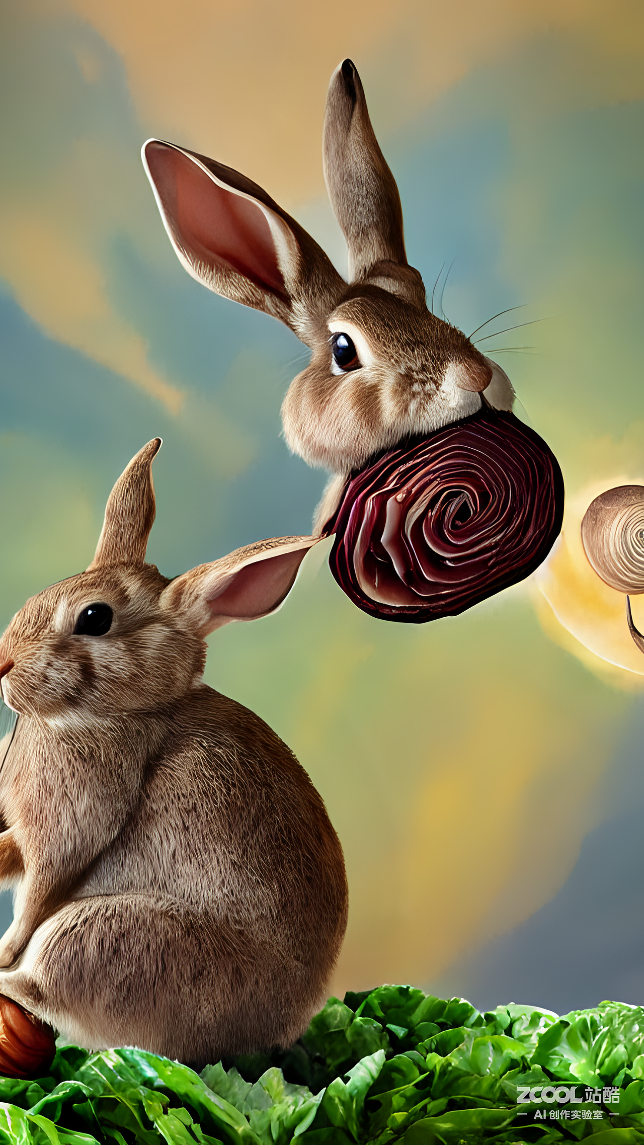 #AI创作实验室#一只背着背包的小兔子