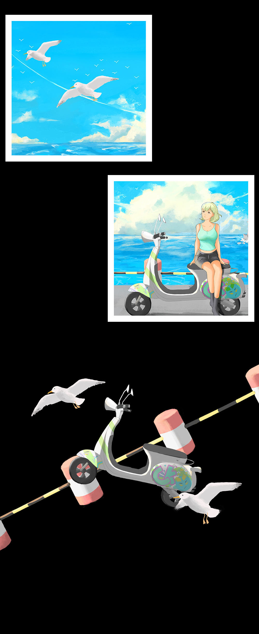 夏日之海（图ZMjY2MjM4OTg0） - 海报 - 站酷设计师YO__原创素材 - 站酷ZCOOL