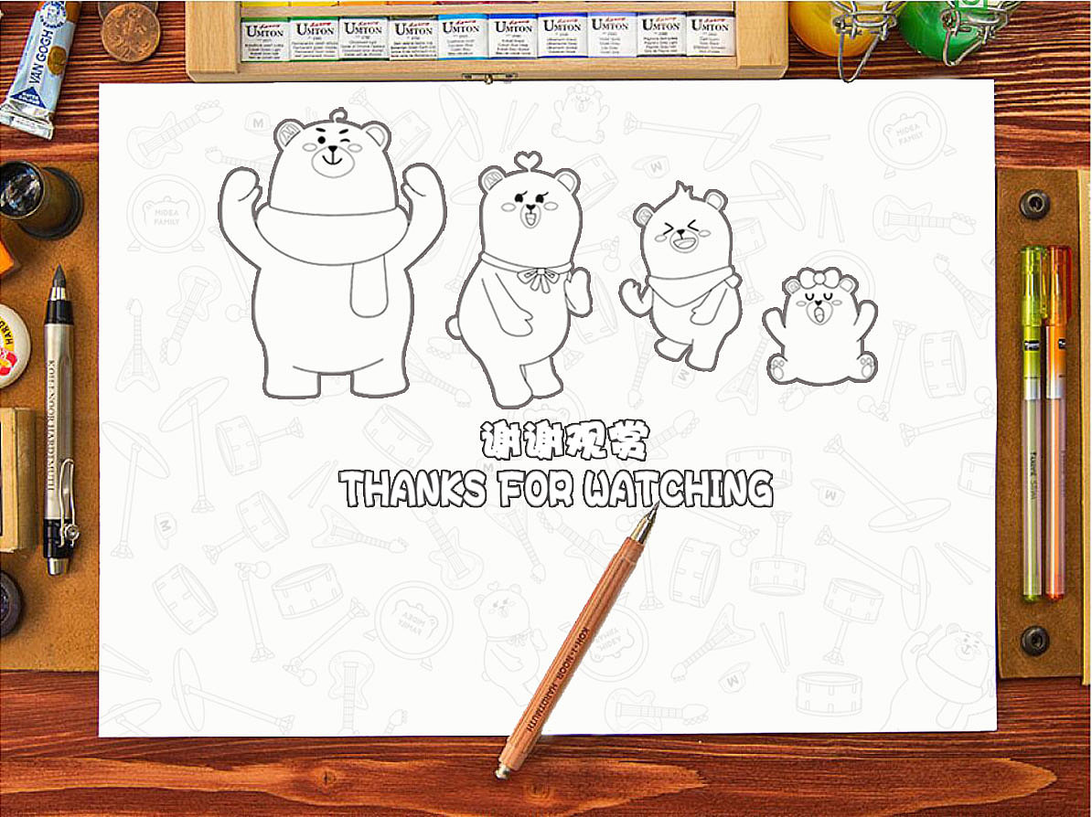 Midea Family 设计大赛 --“音乐一家”（图ZMTU0MTAyMzEy） - 图案 - 站酷设计师吉吉卡通设计原创素材 - 站酷ZCOOL