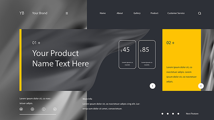 创意大气时尚商务科技色彩品牌背景web海报着陆页设计（图ZMjA5MzYxMDA4） - 其他网页 - 站酷设计师阿飞是个设计原创素材 - 站酷ZCOOL