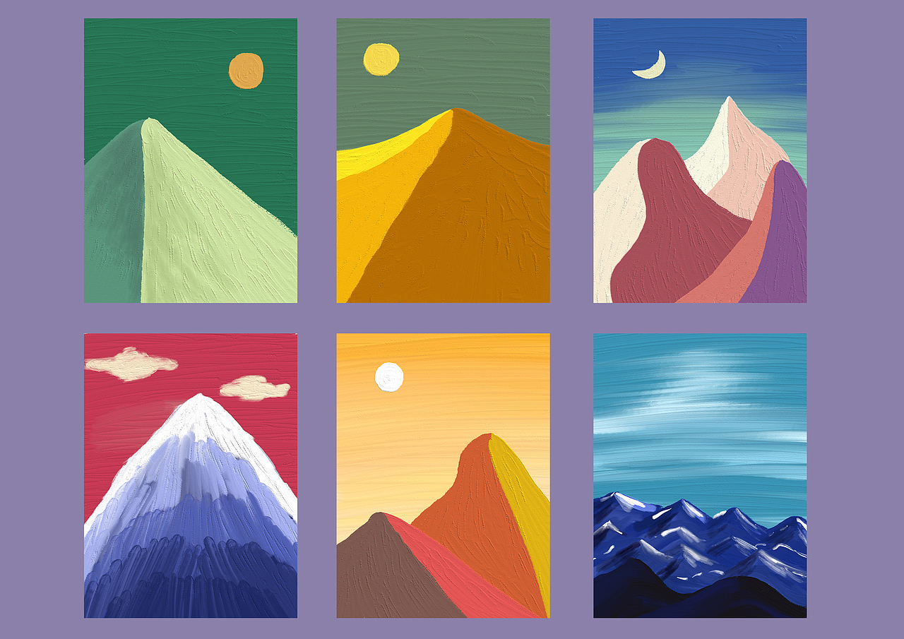 扁平色彩装饰画