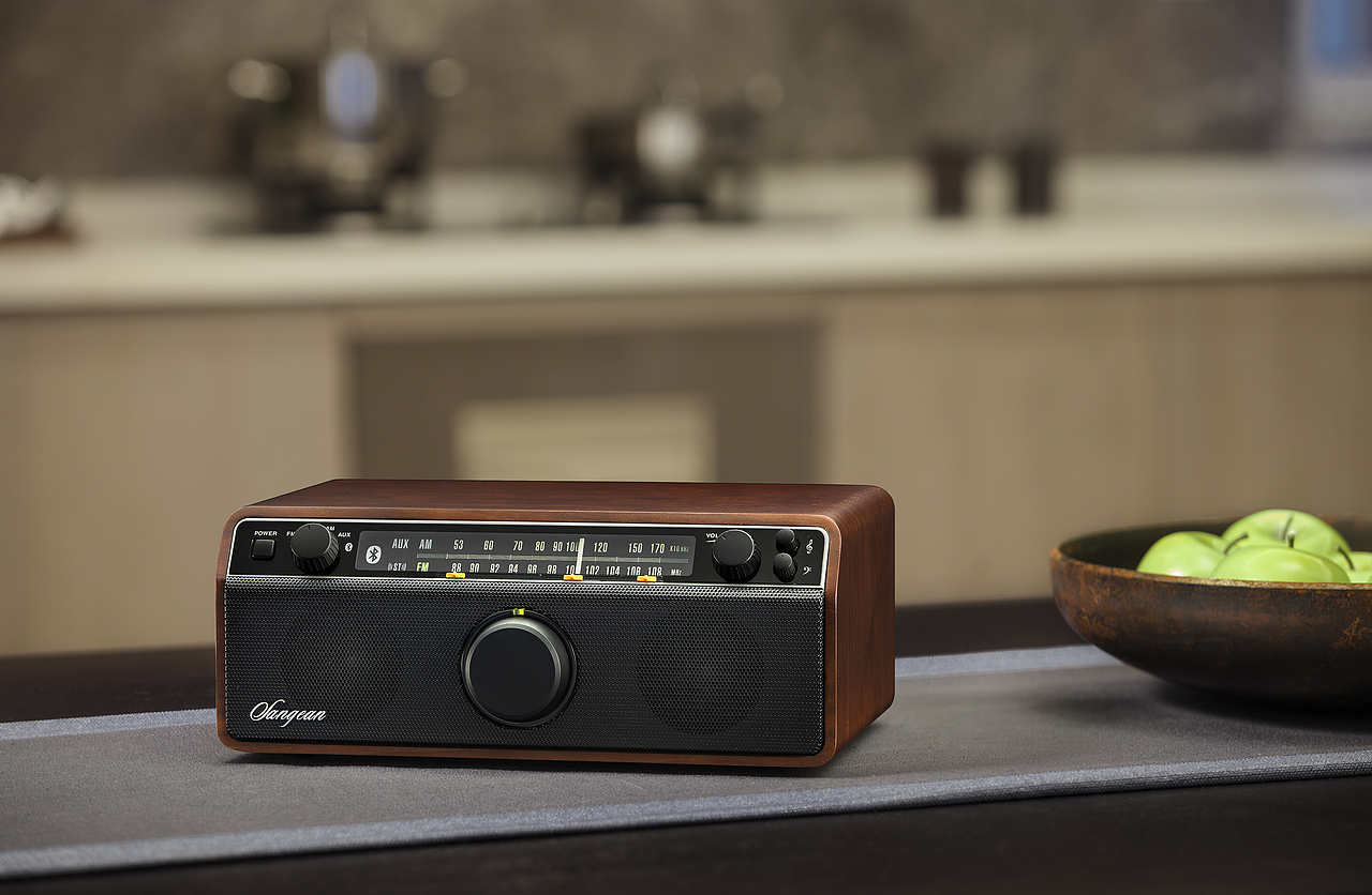 山进WR-12BT桌面蓝牙音箱收音机（图ZOTg5NDc2NjQ=） - 产品摄影 - 站酷设计师苏州往事原创素材 - 站酷ZCOOL