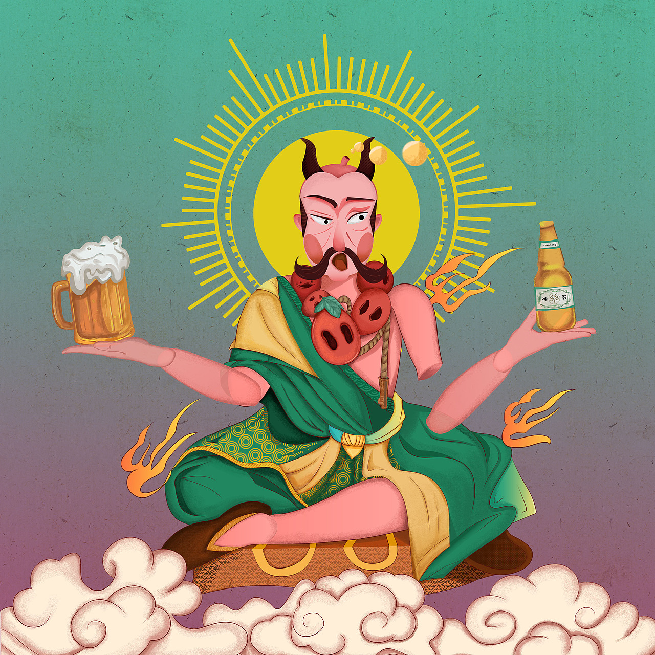 神农不要闹（图ZMTk2NTYxMDAw） - 艺术插画 - 站酷设计师阿菜来了原创素材 - 站酷ZCOOL