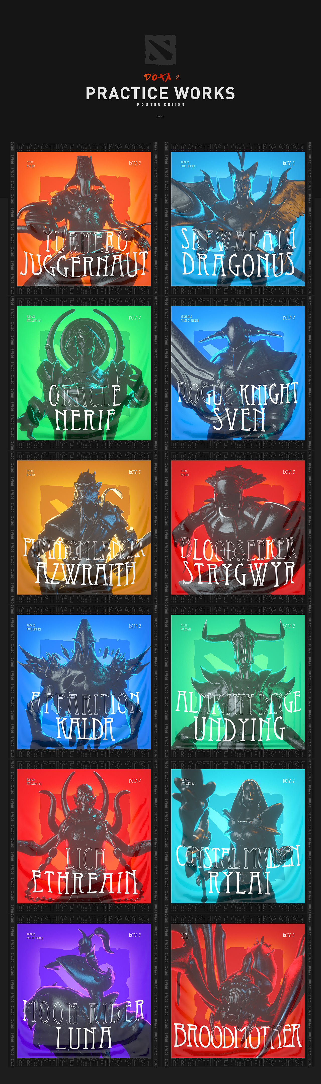 Dota 2 poster / web design , practice works !  