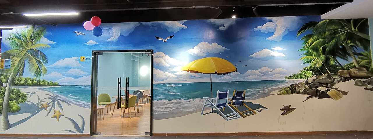 游泳馆彩绘|纯艺术||墙体彩绘手绘设计_原创作品-站酷zcool