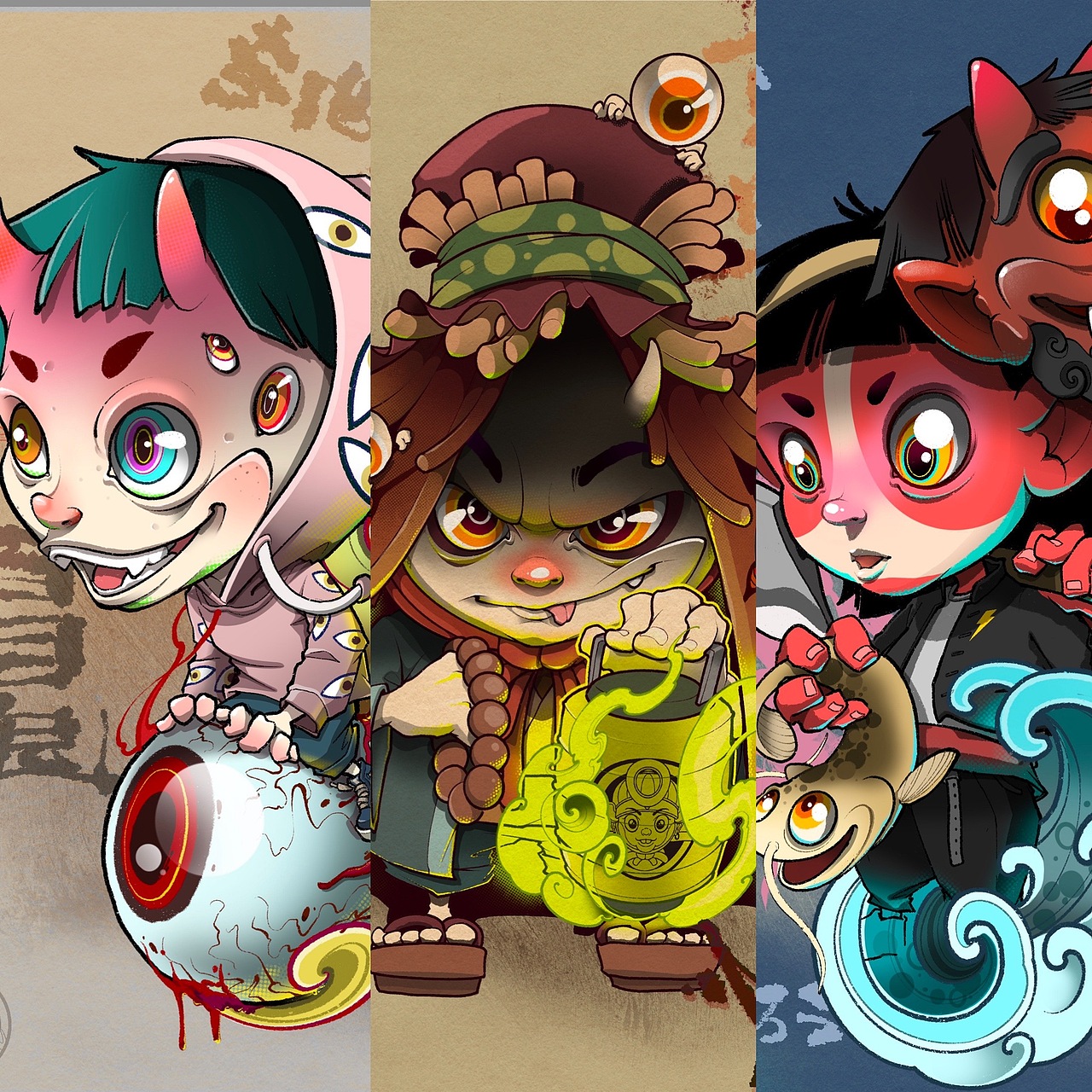 百鬼夜行纹身手稿