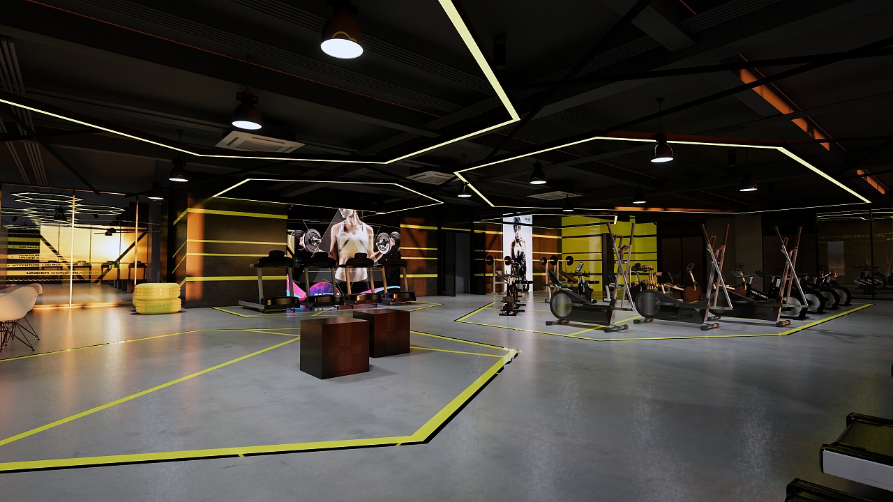 健身房|三维|场景|十二月二十二 - 原创作品 - 站酷 (zcool)