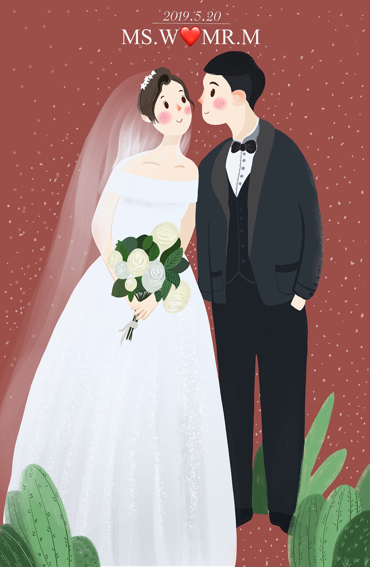 婚礼插画|插画|商业插画|发芽鹿 - 原创作品 - 站酷 (ZCOOL)
