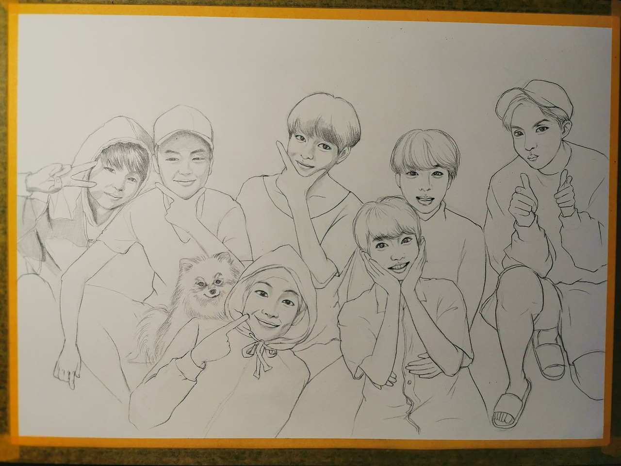 防弹少年团全家福【水彩】