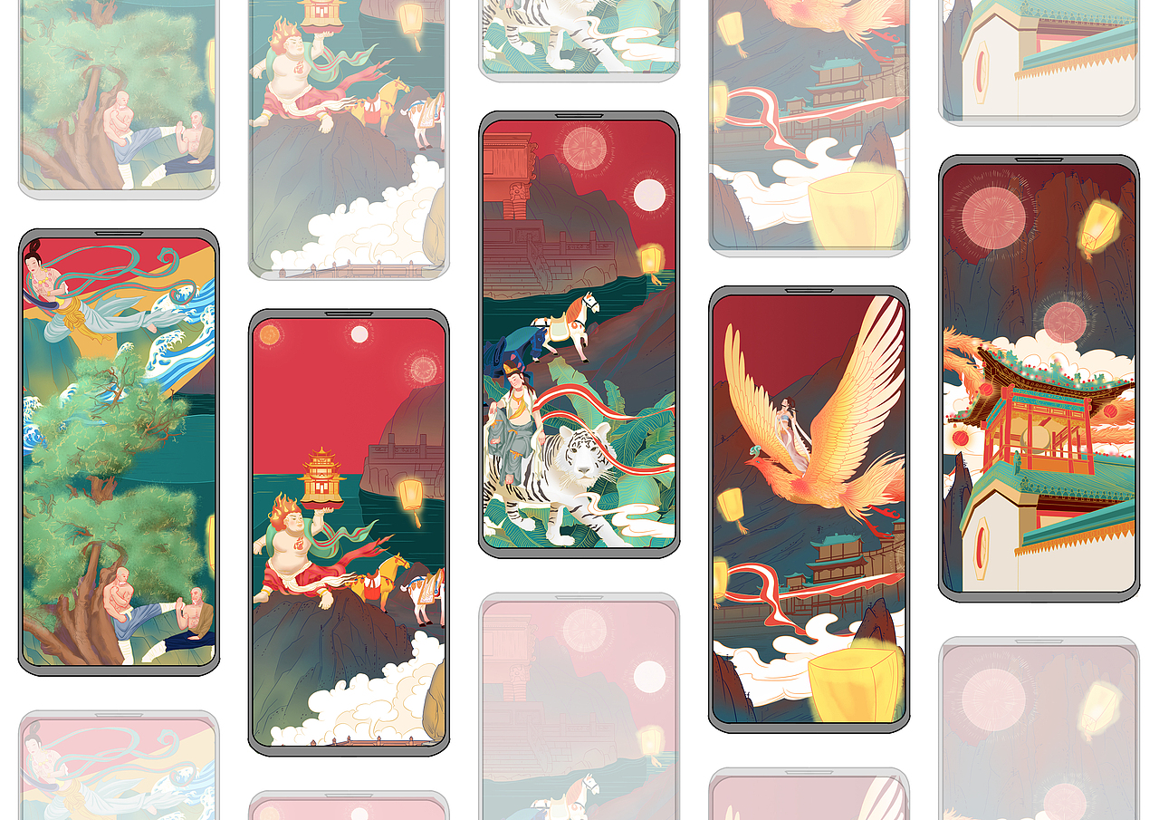 -五岳-国潮屏保（图ZMjY1NzUzMDY4） - 闪屏/壁纸 - 站酷设计师石前原创素材 - 站酷ZCOOL