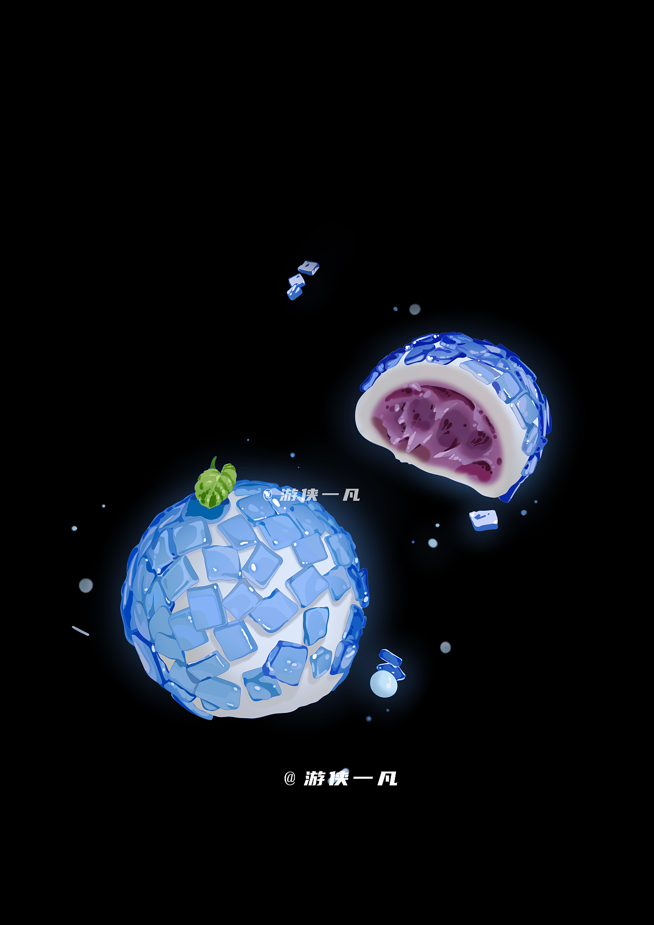 甜品系列|蓝色琉璃果冻（图ZMzAyMzI0MDEy） - 创作习作 - 站酷设计师游侠一凡原创素材 - 站酷ZCOOL