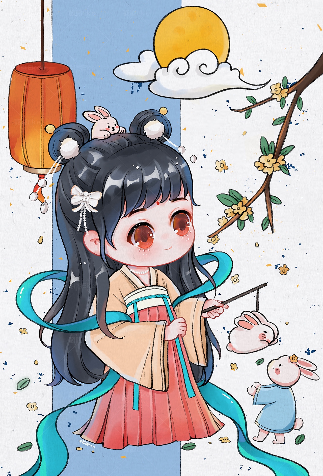 中秋节快乐🎑（图ZMjcxNDE0NjI4） - 商业插画 - 站酷设计师翻翻Eke原创素材 - 站酷ZCOOL