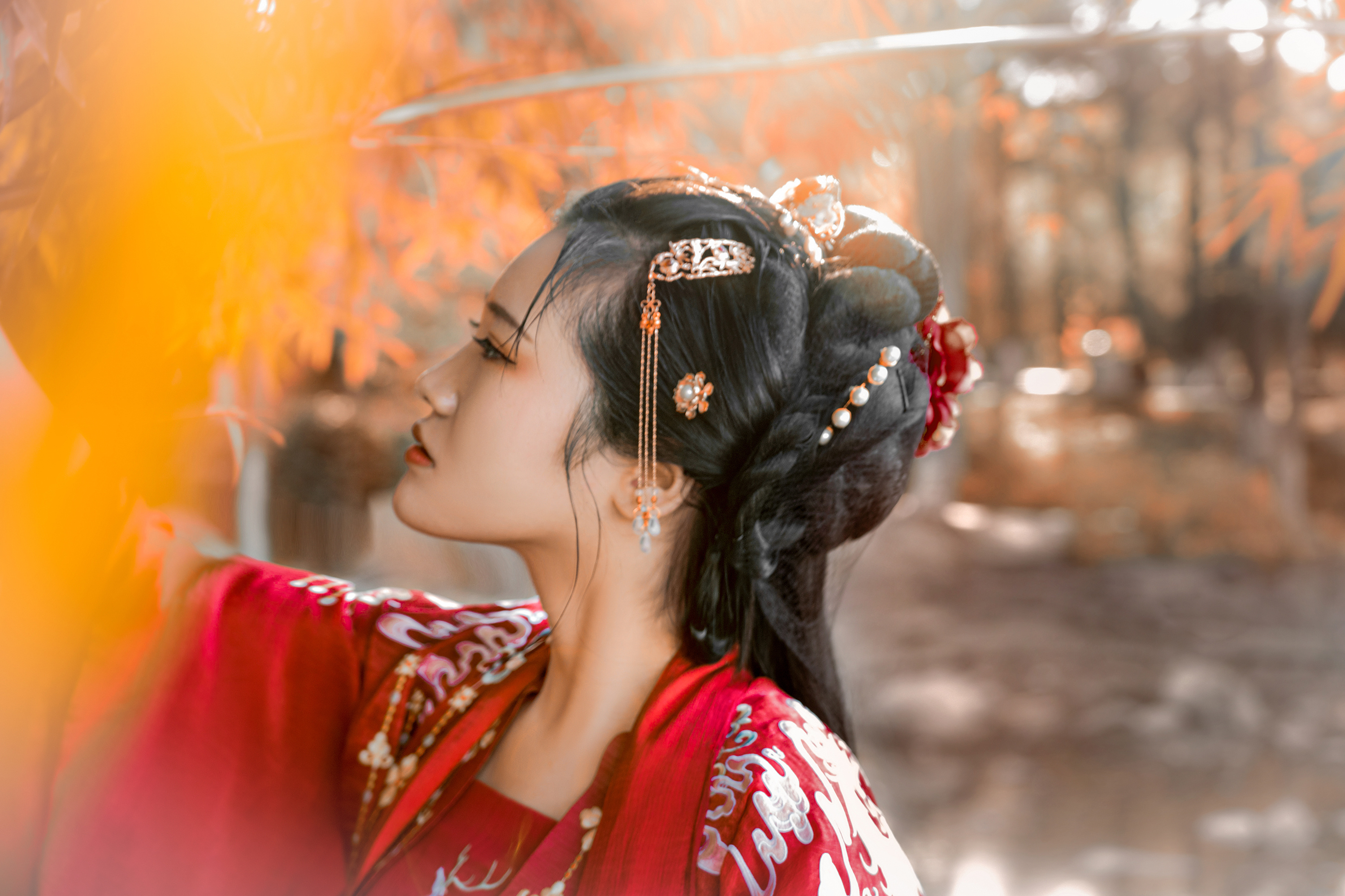 义乌汉服出行日约拍古风汉服小姐姐