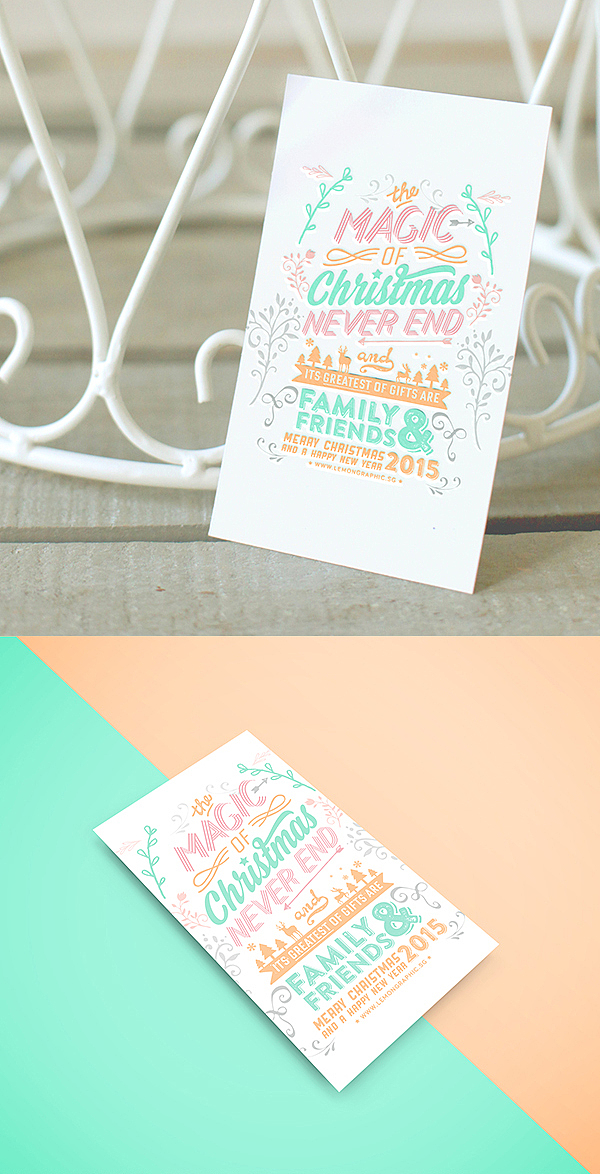Christmas card typography 2015 圣诞卡(图ZMjE3MzA4NzY=) - 其他平面 - 站酷设计师rayzong原创素材 - 站酷ZCOOL