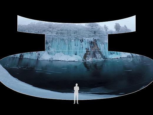 异形幕案例 三折幕四折幕L幕弧幕沙盘cave空间沉浸式展