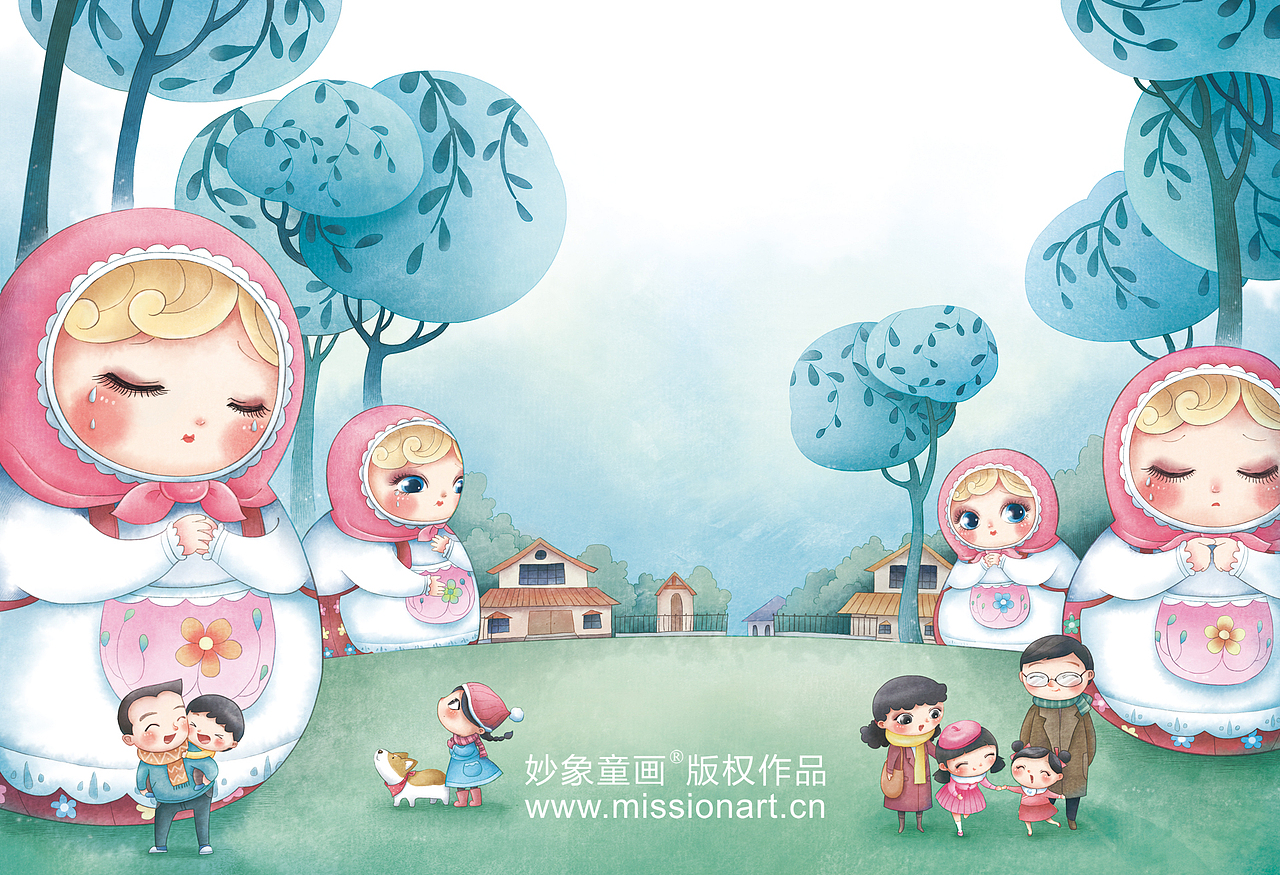 儿童绘本《套娃妹妹》（图ZNjk3MjIzOTI=） - 儿童插画 - 站酷设计师妙象原创素材 - 站酷ZCOOL