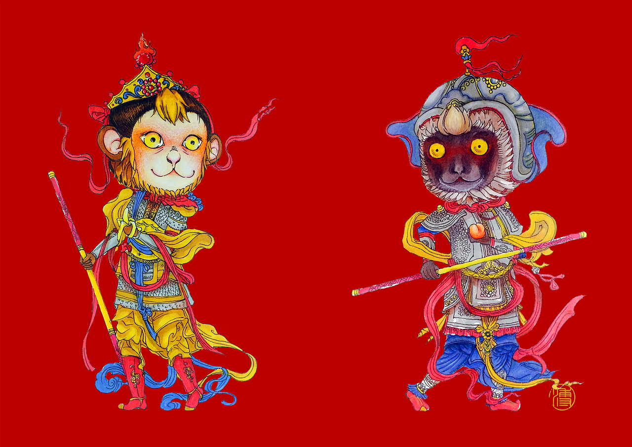 2016年猴年门神