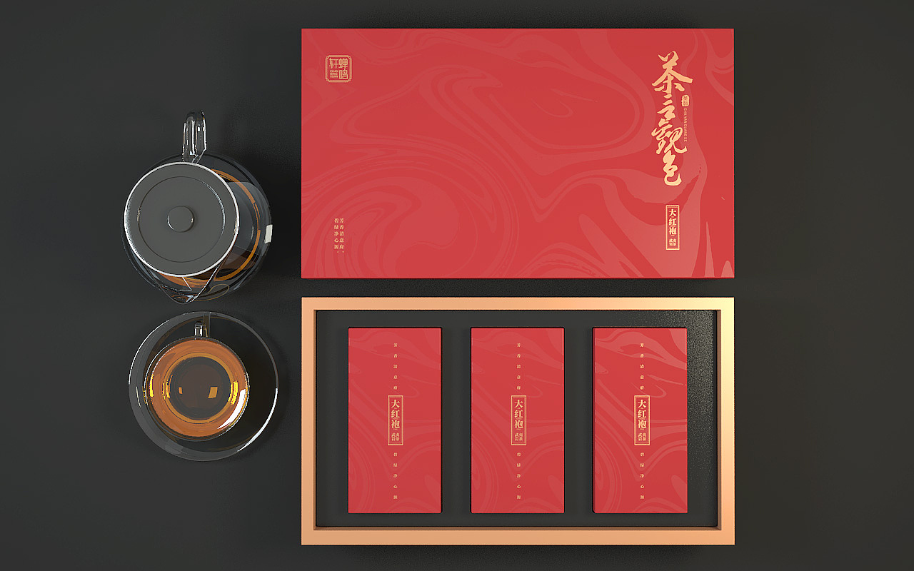 大红袍 茶叶包装 礼盒设计 / 刘益铭 × 原创作品（图ZMTg4NDI3NzI0） - 包装 - 站酷设计师刘益铭原创素材 - 站酷ZCOOL