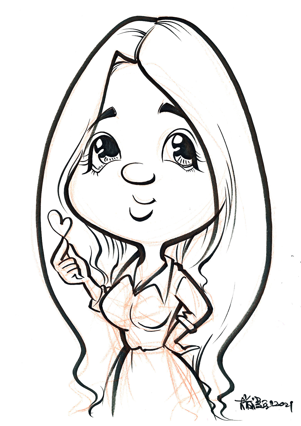 肖像漫画似颜绘手绘线稿|动漫|单幅漫画|大叔漫画_原创作品-站酷zcool