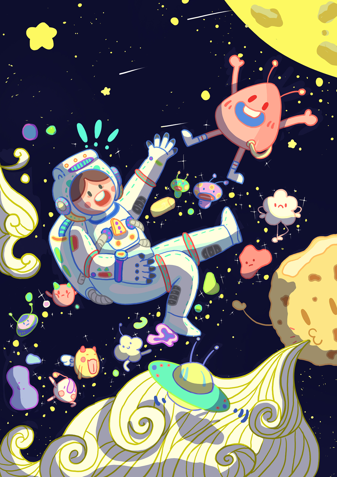 宇航员（图ZMjc2MjYwNjE2） - 儿童插画 - 站酷设计师小小小白辛原创素材 - 站酷ZCOOL