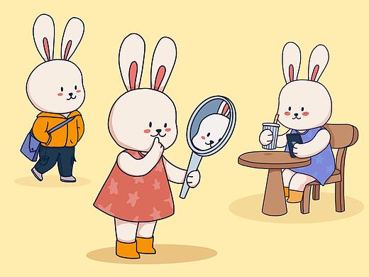 原创小兔子系列插画