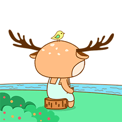 藏不住的鹿小花（图ZMTYzNzMxNzMy） - 网络表情 - 站酷设计师肖蕙泽原创素材 - 站酷ZCOOL