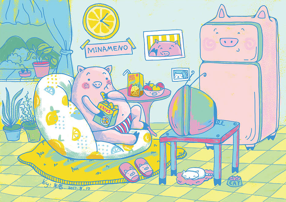 夏日柠檬猪（图ZMTY5NTk4OTcy） - 创作习作 - 站酷设计师米昂minameno原创素材 - 站酷ZCOOL