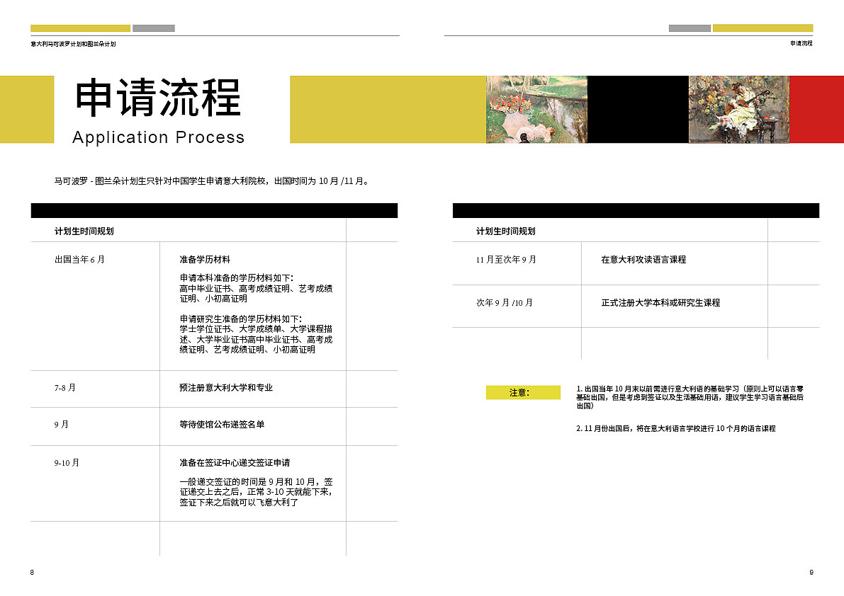 意大利马可波罗计划和图兰朵计划宣传册