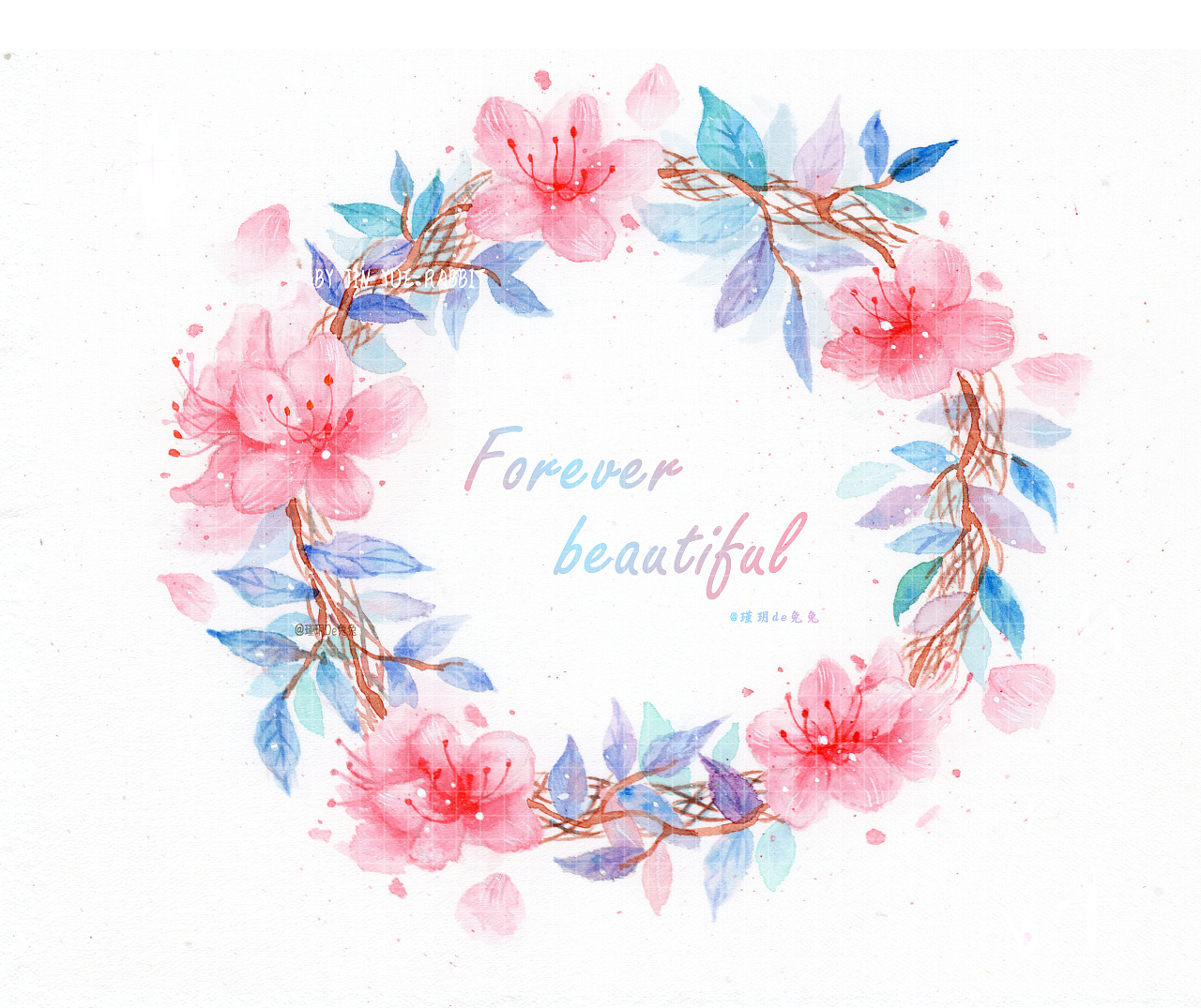 原创水彩花环|插画|其他插画|发愤图强兔 - 原创作品 - 站酷 (zcool)
