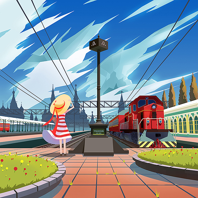 跨越八个时区的列车（图ZMTEyOTEyMDcy） - 绘本 - 站酷设计师ennuishao原创素材 - 站酷ZCOOL