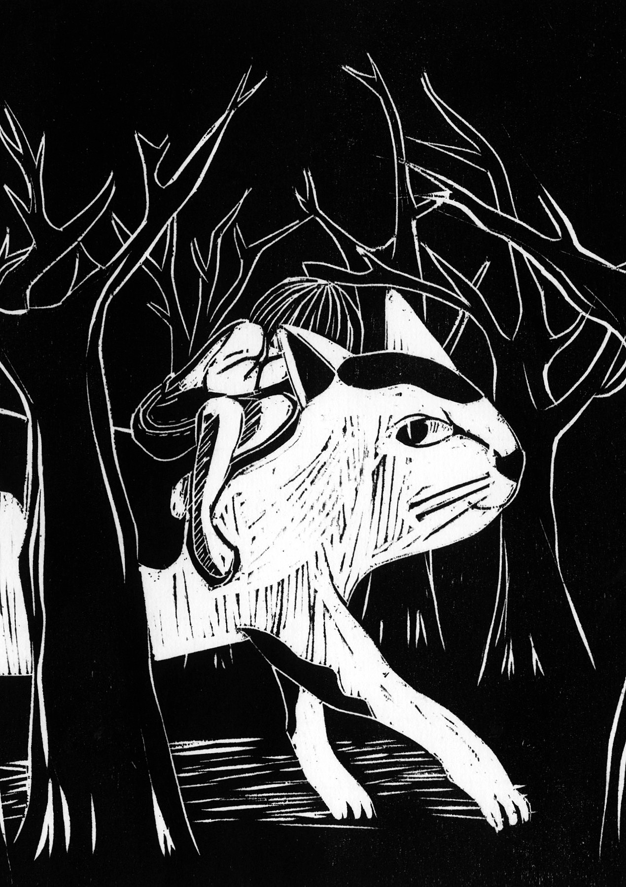 《晚安》木刻 |插画|艺术插画|amenga - 原创作品 - 站酷 (zcool)