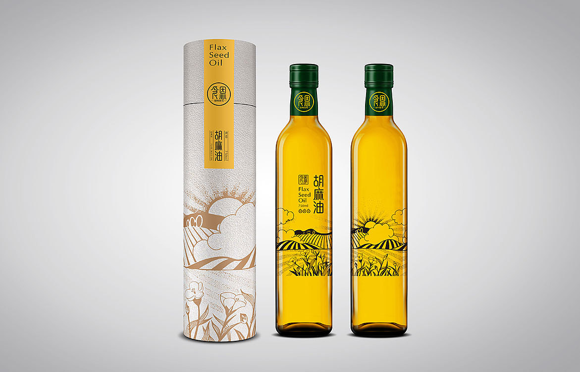 食恩胡麻油包装设计（西安）（图ZMzI3NzAxNzI=） - 包装 - 站酷设计师排沙原创素材 - 站酷ZCOOL